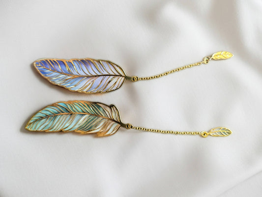 Gold Feather Metal Bookmark